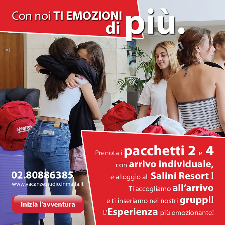 Con noi ti emozioni di più. Prenota i pacchetti 2 e 4 con arrivo individuale e alloggio al Salini Resort! Ti accogliamo all'arrivo e ti inseriamo nei nostri gruppi. L'esperienza più emozionante!
